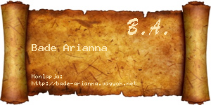 Bade Arianna névjegykártya